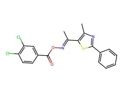 [1-(4-Methyl-2-phenyl-1,3-thiazol-5-yl)ethylideneamino] 3,4-dichlorobenzoate structure