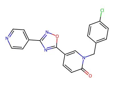 1-(4-chlorobenzyl)-5-[3-(4-pyridinyl)-1,2,4-oxadiazol-5-yl]-2(1H)-pyridinone structure