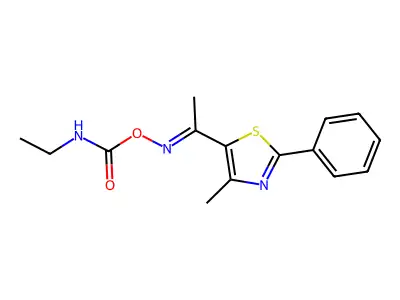 [1-(4-methyl-2-phenyl-1,3-thiazol-5-yl)ethylideneamino] N-ethylcarbamate structure