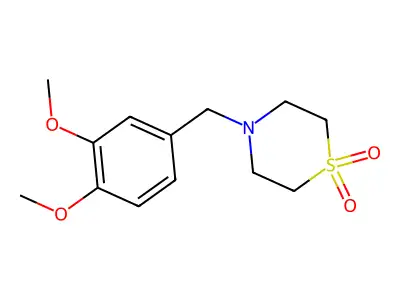 4-(3,4-Dimethoxybenzyl)-1lambda~6~,4-thiazinane-1,1-dione structure