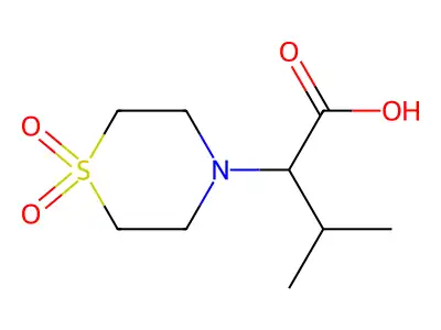 2-(1,1-Dioxo-1lambda~6~,4-thiazinan-4-yl)-3-methylbutanoic acid structure