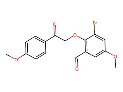 3-Bromo-5-methoxy-2-[2-(4-methoxyphenyl)-2-oxoethoxy]benzaldehyde structure