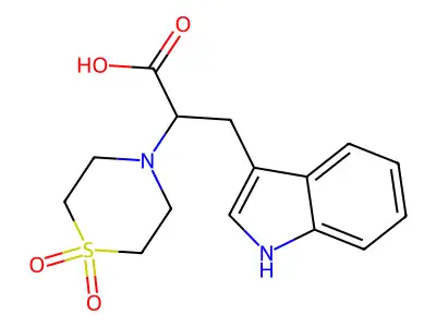 2-(1,1-dioxo-1lambda~6~,4-thiazinan-4-yl)-3-(1H-indol-3-yl)propanoic acid structure
