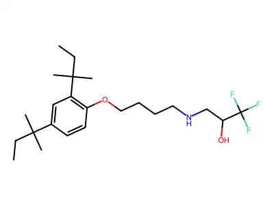 3-({4-[2,4-Di(tert-pentyl)phenoxy]butyl}amino)-1,1,1-trifluoro-2-propanol structure