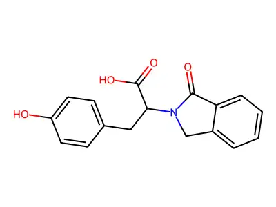 3-(4-hydroxyphenyl)-2-(1-oxo-1,3-dihydro-2H-isoindol-2-yl)propanoic acid structure