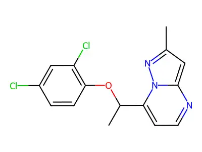 7-[1-(2,4-Dichlorophenoxy)ethyl]-2-methylpyrazolo[1,5-a]pyrimidine structure