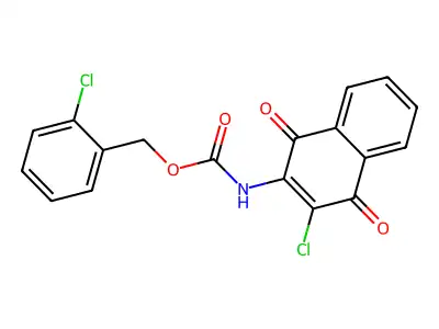 2-chlorobenzyl N-(3-chloro-1,4-dioxo-1,4-dihydro-2-naphthalenyl)carbamate structure