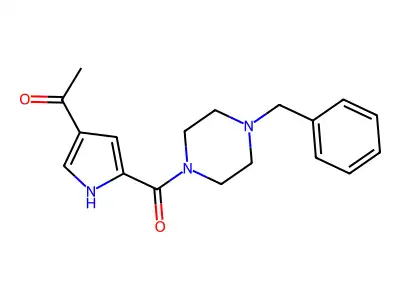 1-[5-(4-benzylpiperazine-1-carbonyl)-1H-pyrrol-3-yl]ethanone structure