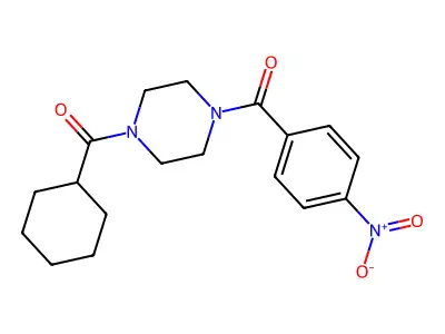 Piperazine, 1-(cyclohexylcarbonyl)-4-(4-nitrobenzoyl)- structure