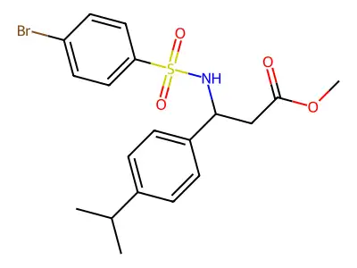Methyl 3-{[(4-bromophenyl)sulfonyl]amino}-3-(4-isopropylphenyl)propanoate structure