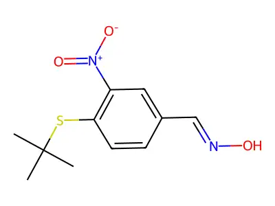 4-(tert-butylsulfanyl)-3-nitrobenzenecarbaldehyde oxime structure