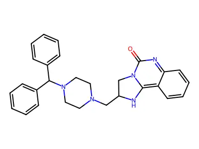 2-[(4-benzhydrylpiperazino)methyl]-2,6-dihydroimidazo[1,2-c]quinazolin-5(3H)-one structure