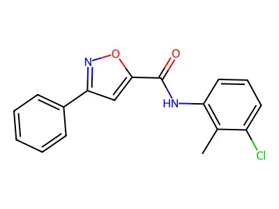 N-(3-chloro-2-methylphenyl)-3-phenyl-1,2-oxazole-5-carboxamide structure