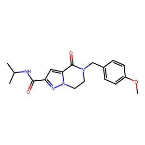 N-isopropyl-5-(4-methoxybenzyl)-4-oxo-4,5,6,7-tetrahydropyrazolo[1,5-a]pyrazine-2-carboxamide structure