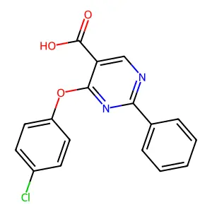 4-(4-Chlorophenoxy)-2-phenyl-5-pyrimidinecarboxylic acid structure