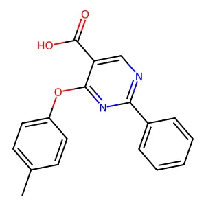 4-(4-Methylphenoxy)-2-phenyl-5-pyrimidinecarboxylic acid structure