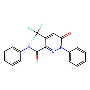 6-oxo-N,1-diphenyl-4-(trifluoromethyl)-1,6-dihydro-3-pyridazinecarboxamide structure