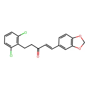 1-(1,3-Benzodioxol-5-yl)-5-(2,6-dichlorophenyl)pent-1-en-3-one structure