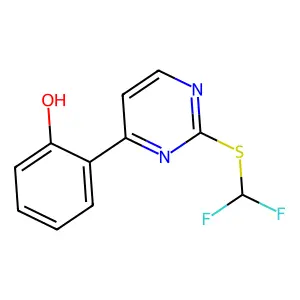 2-{2-[(Difluoromethyl)sulfanyl]-4-pyrimidinyl}benzenol structure