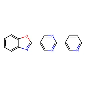 2-[2-(3-Pyridinyl)-5-pyrimidinyl]-1,3-benzoxazole structure