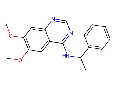 6,7-dimethoxy-N-(1-phenylethyl)quinazolin-4-amine structure