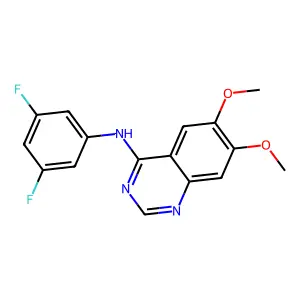 N-(3,5-difluorophenyl)-6,7-dimethoxyquinazolin-4-amine structure
