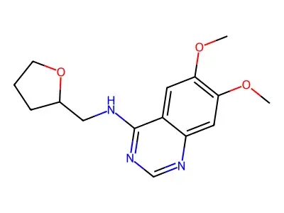 6,7-dimethoxy-N-(tetrahydrofuran-2-ylmethyl)quinazolin-4-amine structure