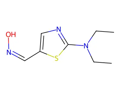 N-[[2-(diethylamino)-1,3-thiazol-5-yl]methylidene]hydroxylamine structure