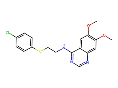 N-{2-[(4-chlorophenyl)sulfanyl]ethyl}-6,7-dimethoxy-4-quinazolinamine structure
