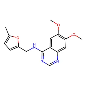 6,7-dimethoxy-N-[(5-methylfuran-2-yl)methyl]quinazolin-4-amine structure