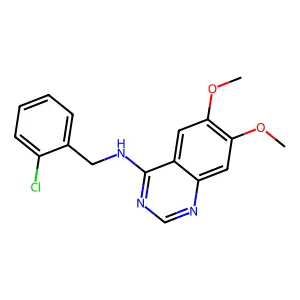 N-[(2-chlorophenyl)methyl]-6,7-dimethoxyquinazolin-4-amine structure