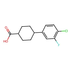 4-(4-Chloro-3-fluorophenyl)cyclohexane-1-carboxylic acid structure