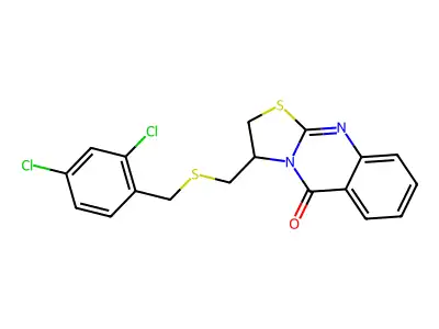 3-{[(2,4-dichlorobenzyl)sulfanyl]methyl}-2,3-dihydro-5H-[1,3]thiazolo[2,3-b]quinazolin-5-one structure