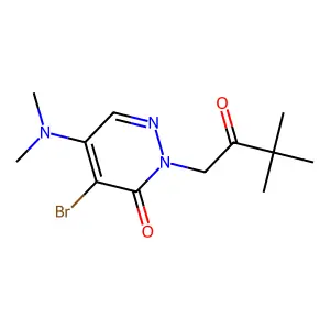 4-bromo-5-(dimethylamino)-2-(3,3-dimethyl-2-oxobutyl)-3(2H)-pyridazinone structure