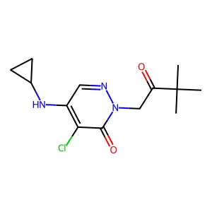 4-chloro-5-(cyclopropylamino)-2-(3,3-dimethyl-2-oxobutyl)-3(2H)-pyridazinone structure