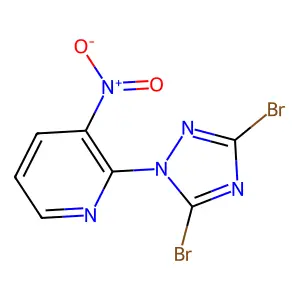 2-(3,5-dibromo-1H-1,2,4-triazol-1-yl)-3-nitropyridine structure