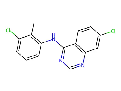 7-chloro-N-(3-chloro-2-methylphenyl)quinazolin-4-amine structure