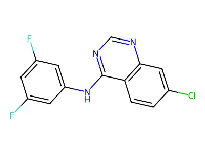 7-chloro-N-(3,5-difluorophenyl)quinazolin-4-amine structure