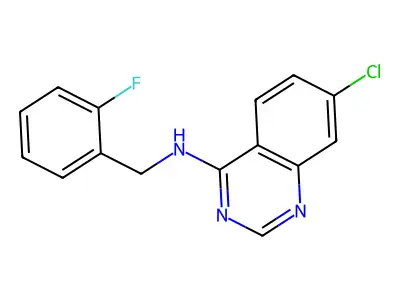 7-chloro-N-(2-fluorobenzyl)-4-quinazolinamine structure