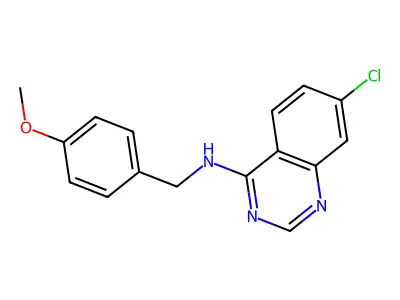 7-chloro-N-[(4-methoxyphenyl)methyl]quinazolin-4-amine structure