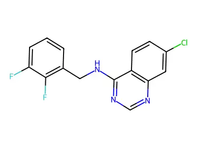 7-chloro-N-[(2,3-difluorophenyl)methyl]quinazolin-4-amine structure
