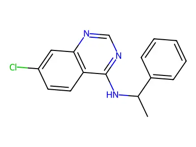7-chloro-N-(1-phenylethyl)quinazolin-4-amine structure