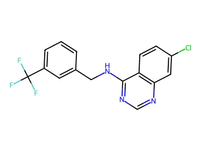 7-chloro-N-[3-(trifluoromethyl)benzyl]-4-quinazolinamine structure