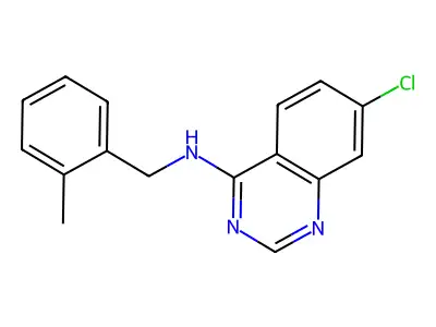 7-chloro-N-[(2-methylphenyl)methyl]quinazolin-4-amine structure