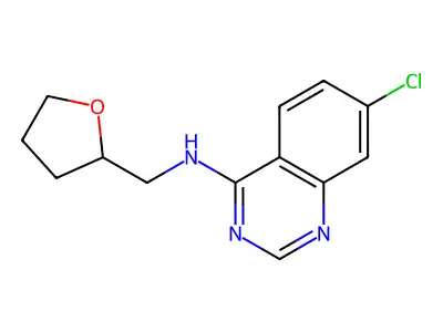 7-chloro-N-(tetrahydro-2-furanylmethyl)-4-quinazolinamine structure