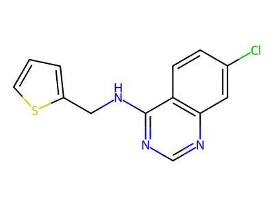 7-chloro-N-(2-thienylmethyl)-4-quinazolinamine structure