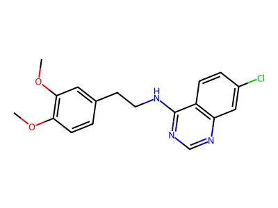 7-chloro-N-[2-(3,4-dimethoxyphenyl)ethyl]quinazolin-4-amine structure