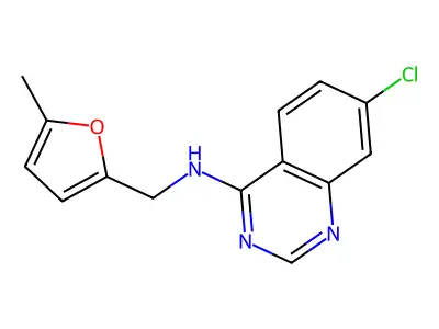 7-chloro-N-[(5-methyl-2-furyl)methyl]-4-quinazolinamine structure