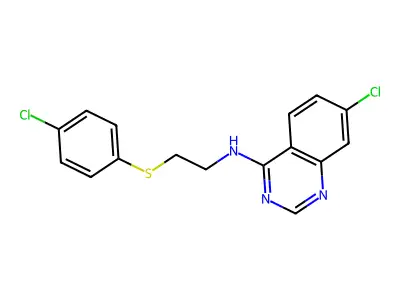7-chloro-N-{2-[(4-chlorophenyl)sulfanyl]ethyl}-4-quinazolinamine structure