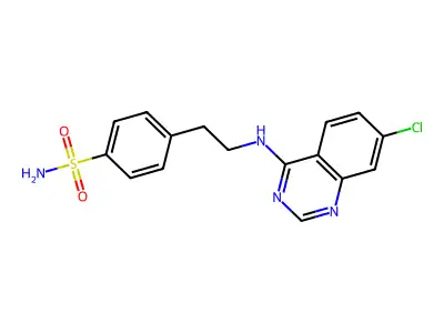 4-{2-[(7-Chloro-4-quinazolinyl)amino]ethyl}benzenesulfonamide structure